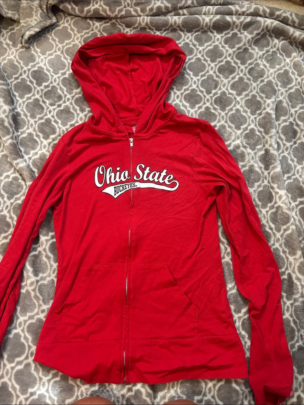 Buckeyes Red Women's Zip Hoodie